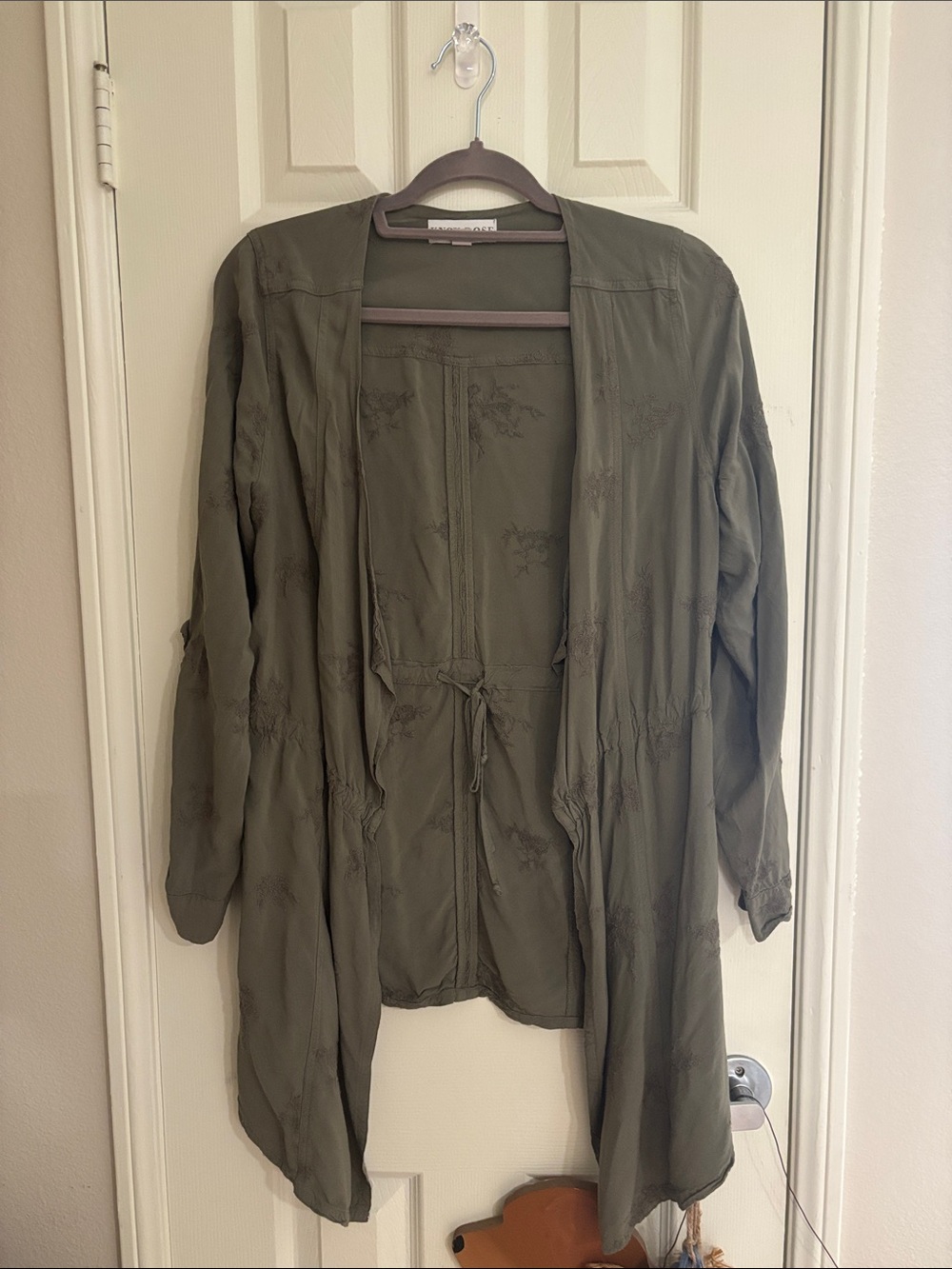 Knox Rose Olive Green Open Front Lightweight Jacket